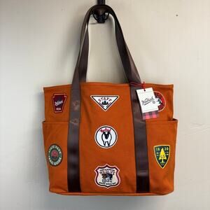 NWT Target x Woolrich Large Patchwork Cotton Tote Bag Burnt Orange